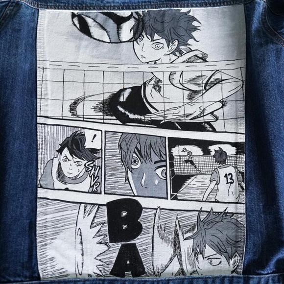 Haikyu Hand Painted Manga Panel Denim Jacket - Picture 16 of 16
